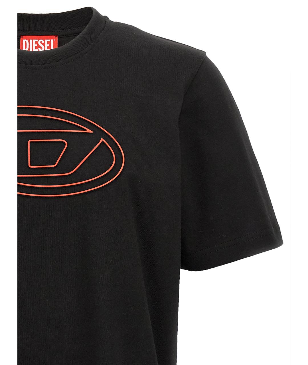 DIESEL Черная хлопковая футболка, фото 3