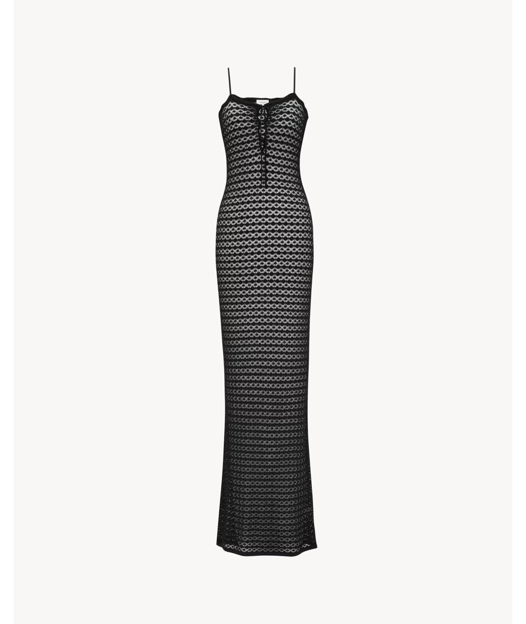 SAINT LAURENT Черный вискозный сарафан, фото 8