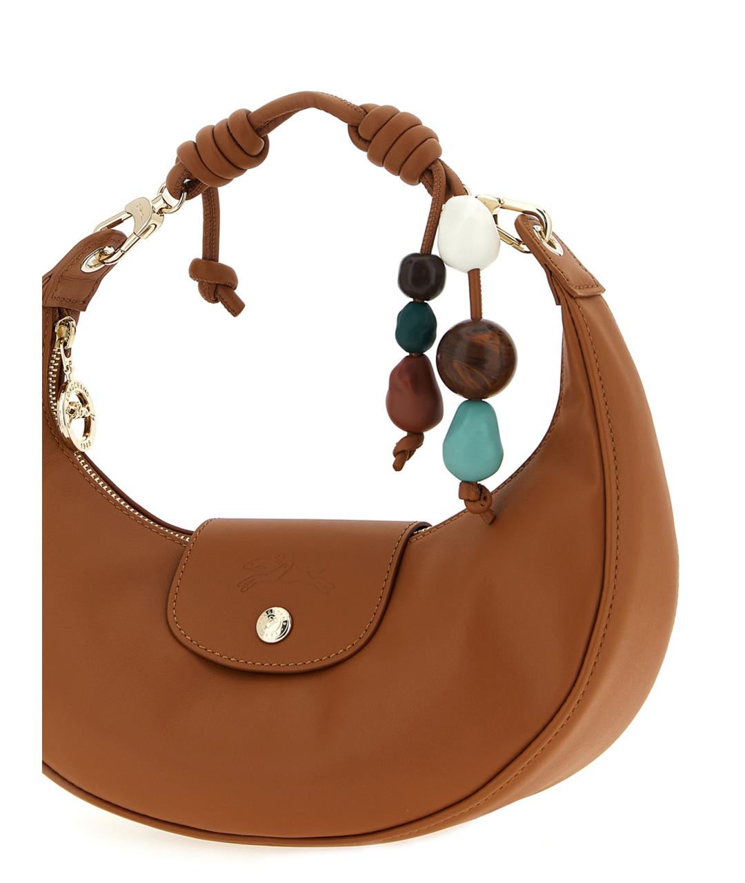 LONGCHAMP Коричневая кожаная сумка через плечо, фото 3