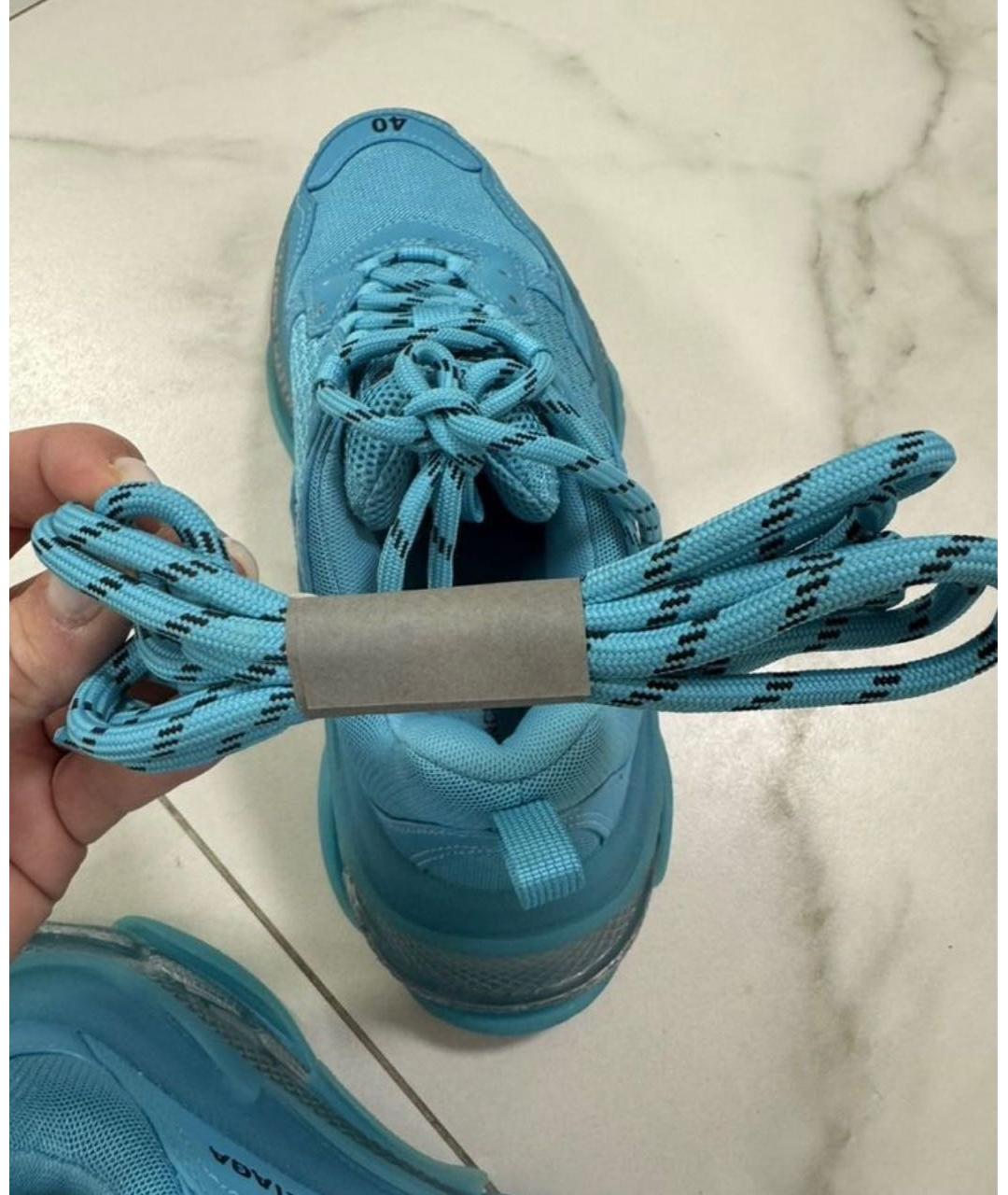 BALENCIAGA Голубые текстильные кроссовки, фото 5
