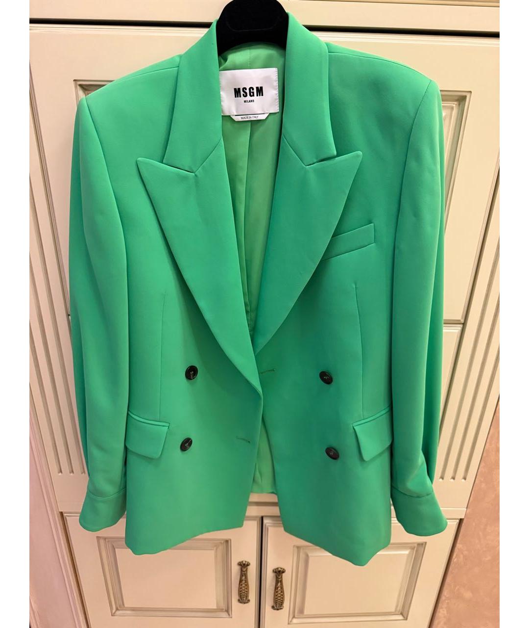 MSGM Салатовый полиэстеровый жакет/пиджак, фото 2