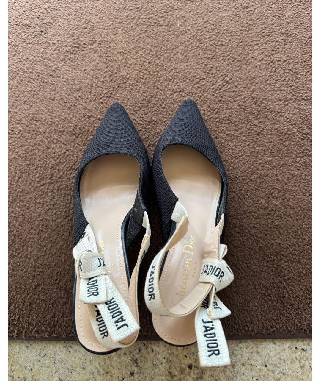 CHRISTIAN DIOR Черные лодочки на низком каблуке, фото 3