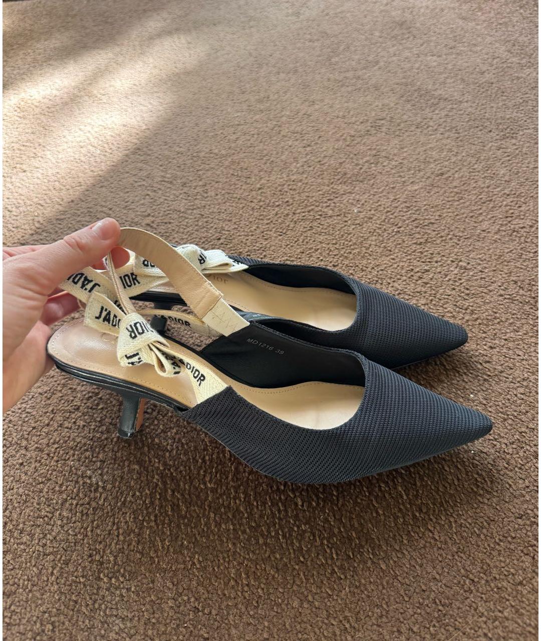 CHRISTIAN DIOR Черные лодочки на низком каблуке, фото 4