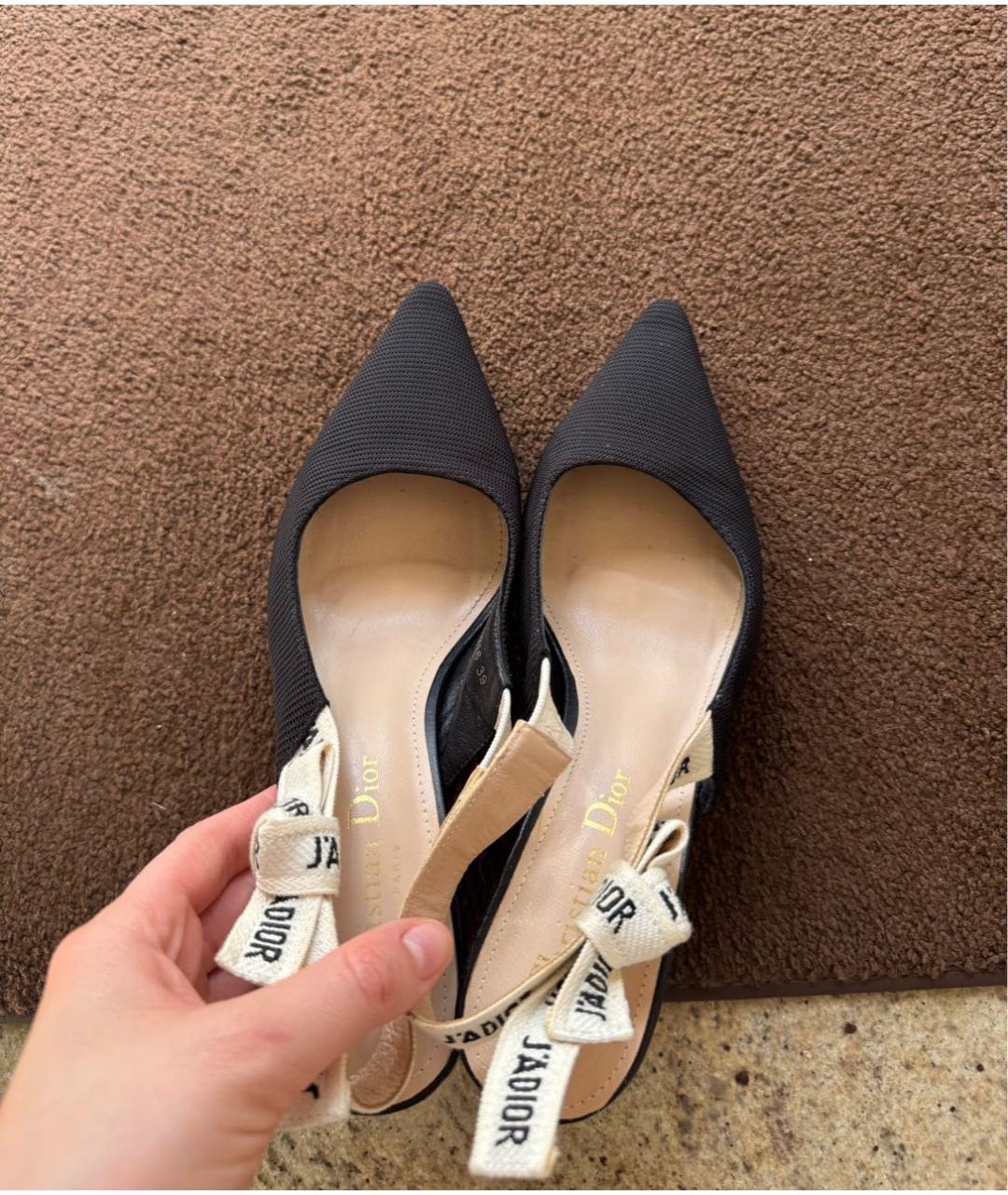CHRISTIAN DIOR Черные лодочки на низком каблуке, фото 7