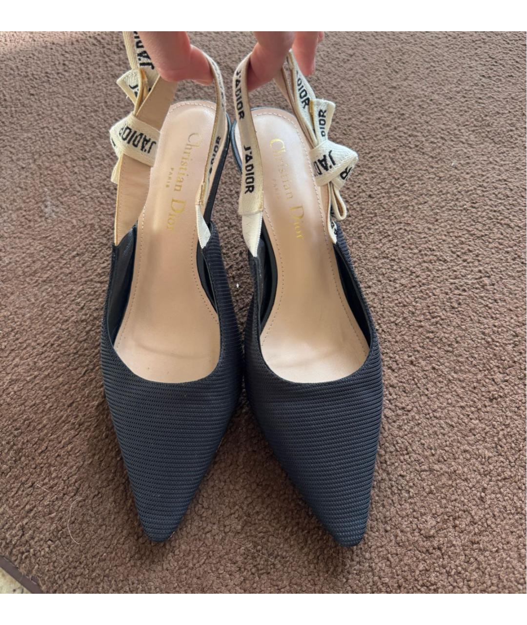 CHRISTIAN DIOR Черные лодочки на низком каблуке, фото 5