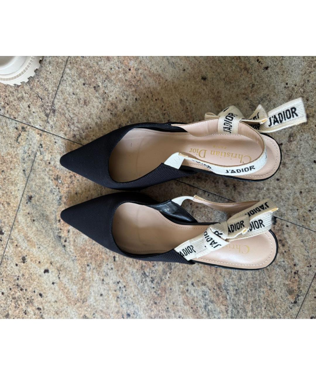 CHRISTIAN DIOR Черные лодочки на низком каблуке, фото 6