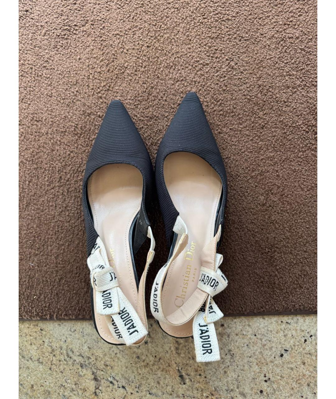 CHRISTIAN DIOR Черные лодочки на низком каблуке, фото 2