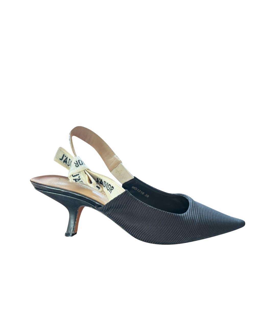 CHRISTIAN DIOR Черные лодочки на низком каблуке, фото 1