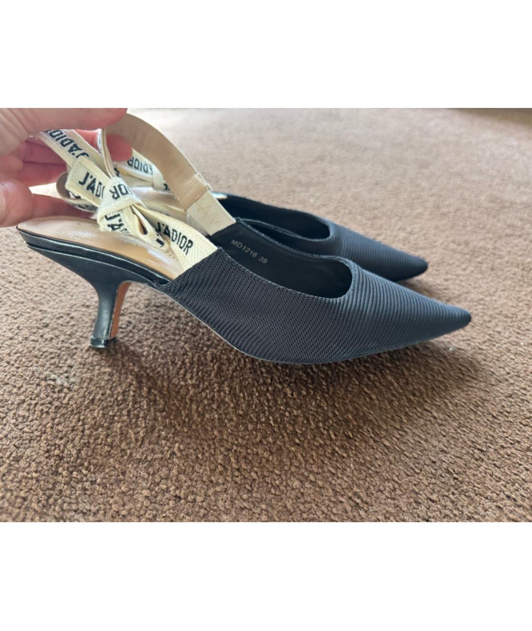 CHRISTIAN DIOR Черные лодочки на низком каблуке, фото 9