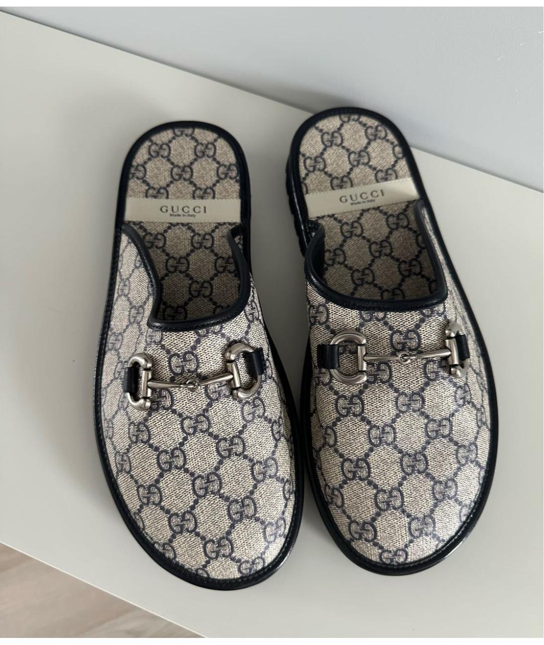 GUCCI Бежевые кожаные шлепанцы, фото 2