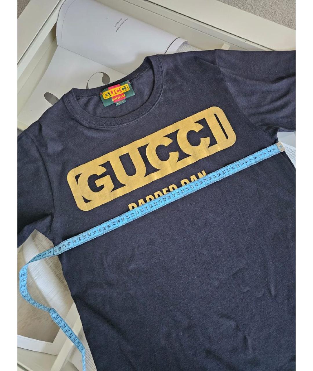 GUCCI Темно-синяя хлопковая футболка, фото 6