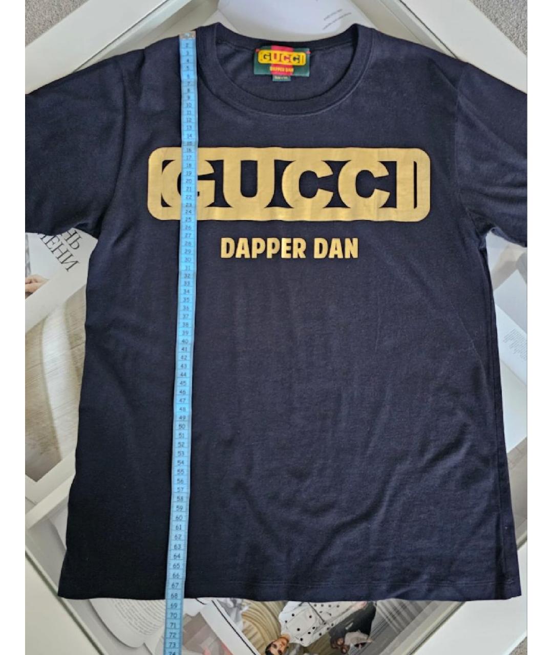 GUCCI Темно-синяя хлопковая футболка, фото 7