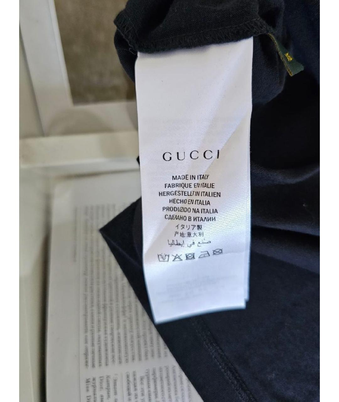GUCCI Темно-синяя хлопковая футболка, фото 8