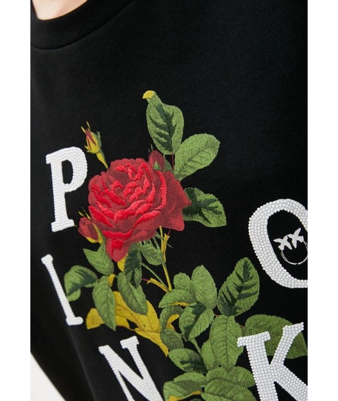 PINKO Черное хлопко-эластановое платье, фото 4