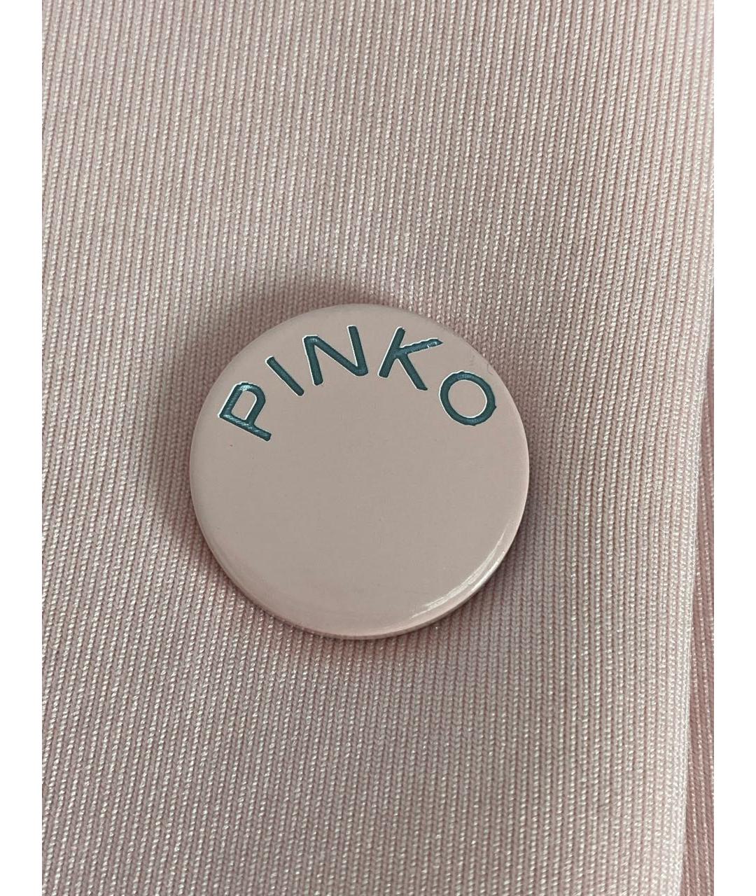 PINKO Розовое полиэстеровое пальто, фото 4
