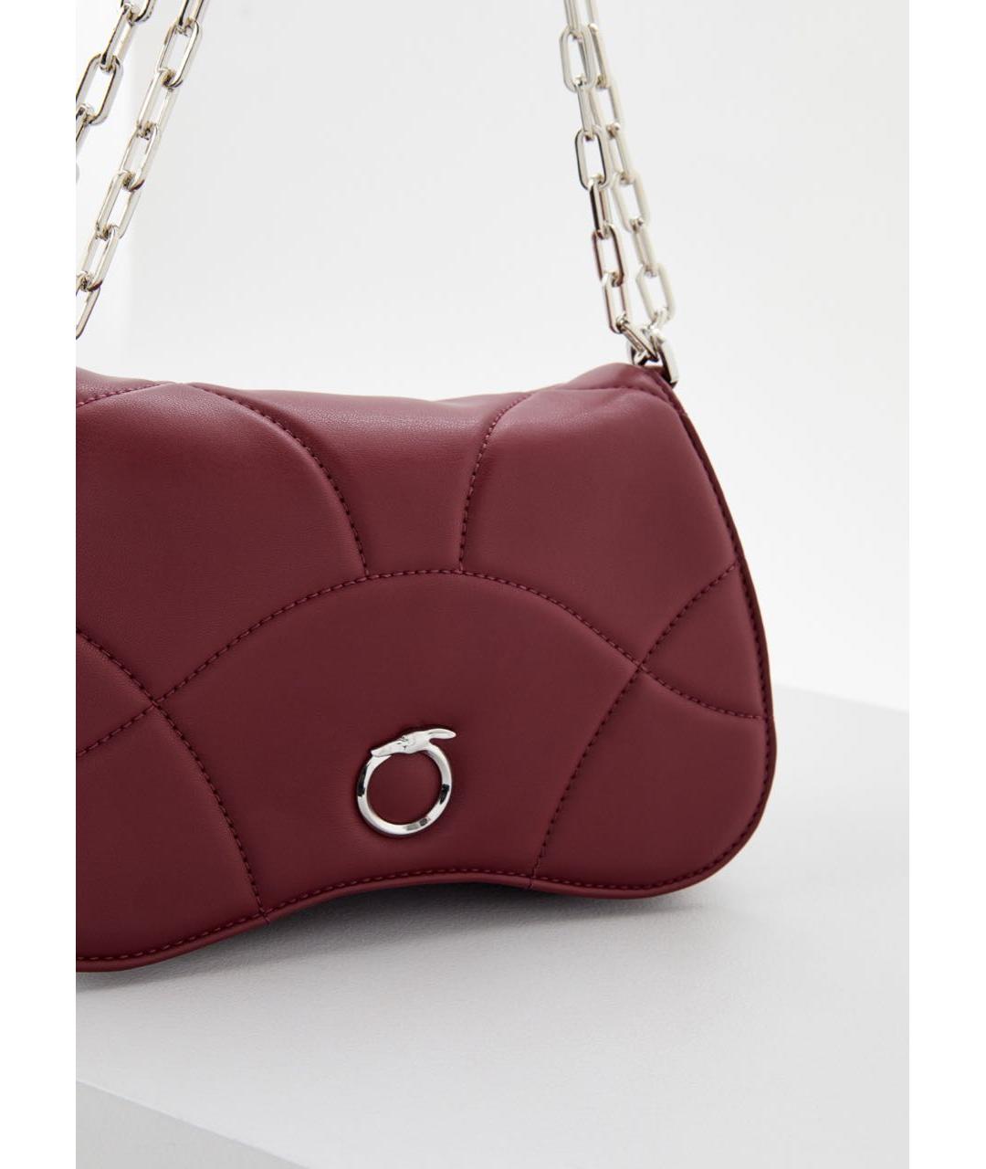 TRUSSARDI Бордовая сумка через плечо из искусственной кожи, фото 3