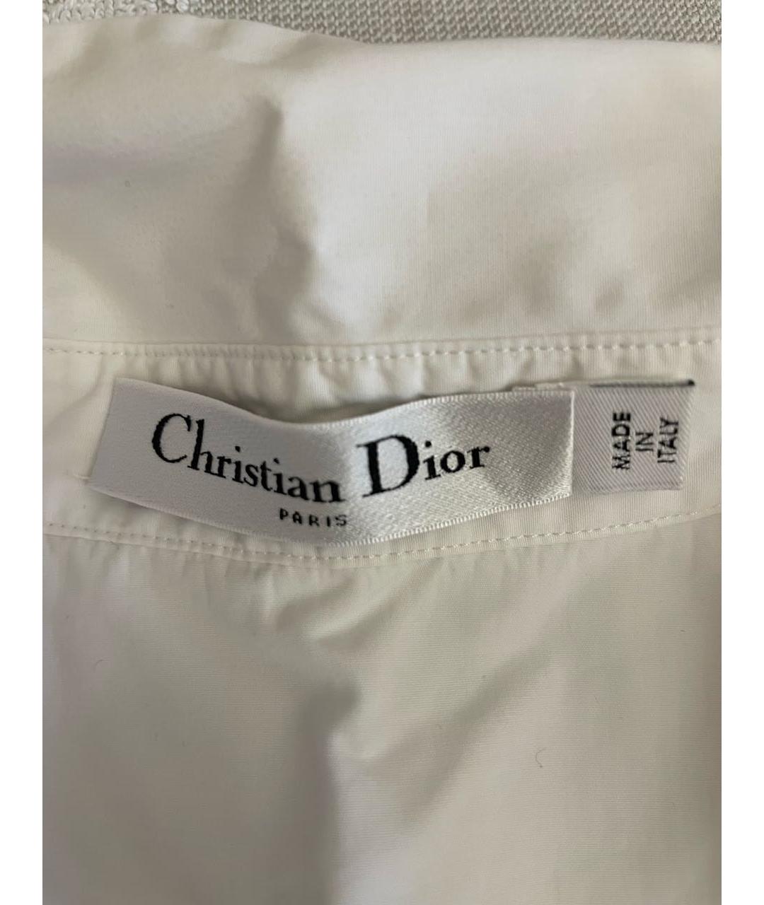 CHRISTIAN DIOR Белая хлопко-эластановая рубашка, фото 3