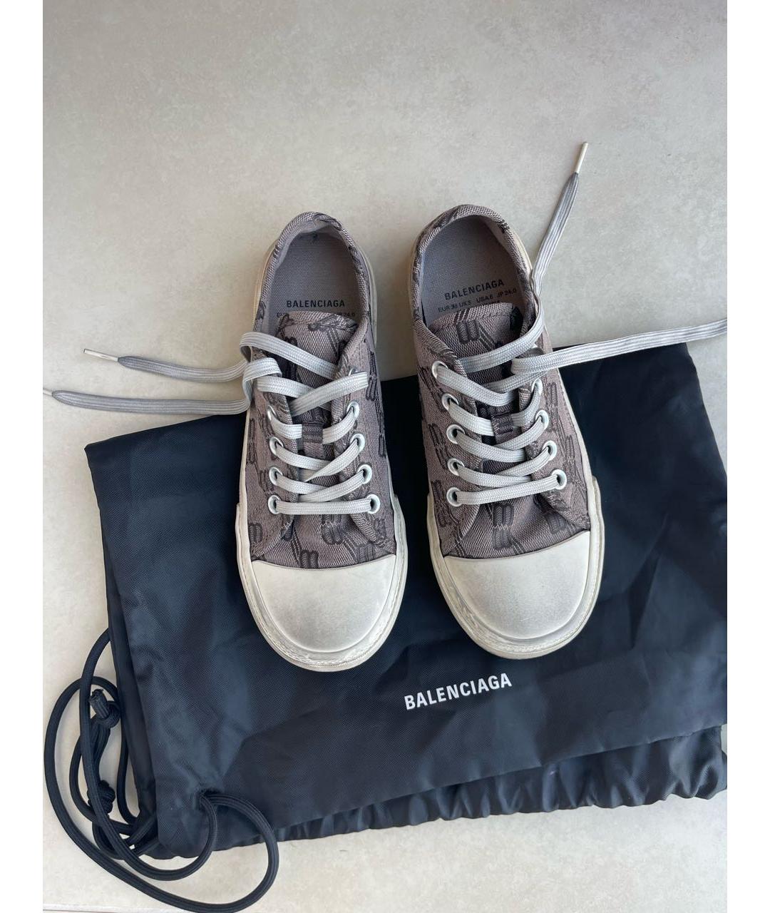 BALENCIAGA Коричневые текстильные кеды, фото 3
