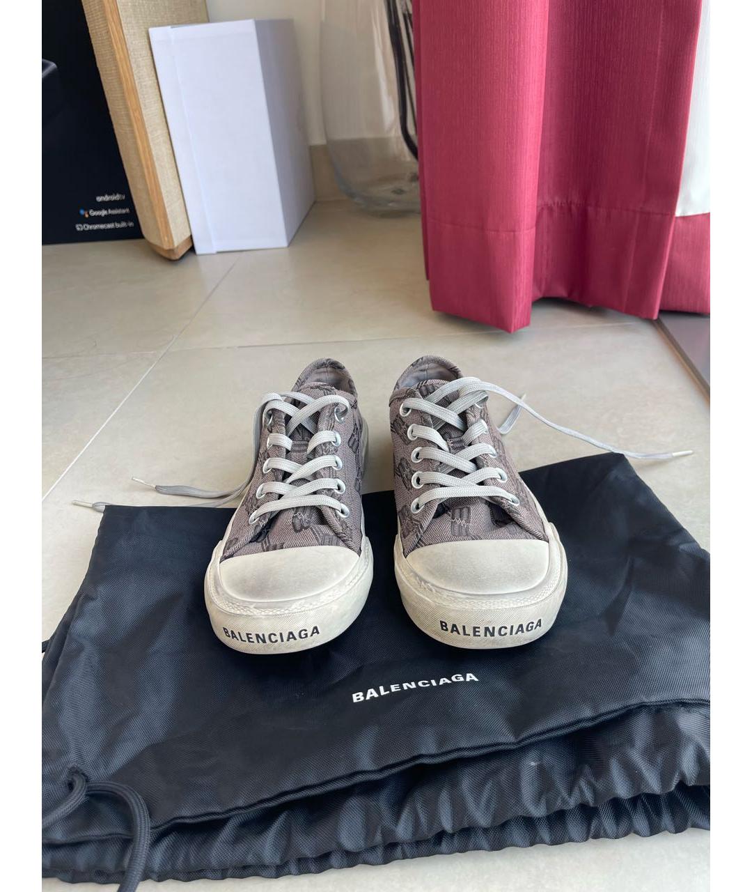 BALENCIAGA Коричневые текстильные кеды, фото 2