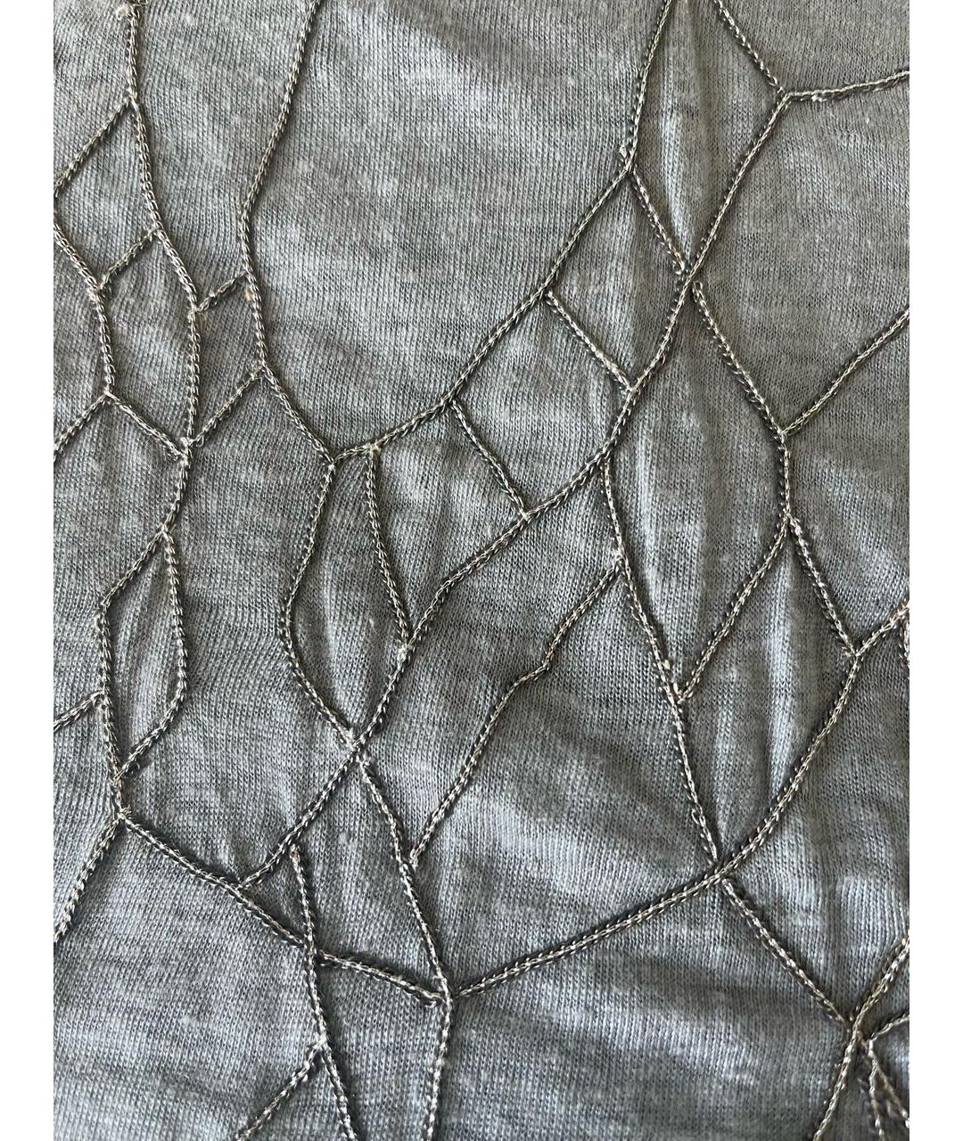 BALMAIN Серая льняная майка, фото 4