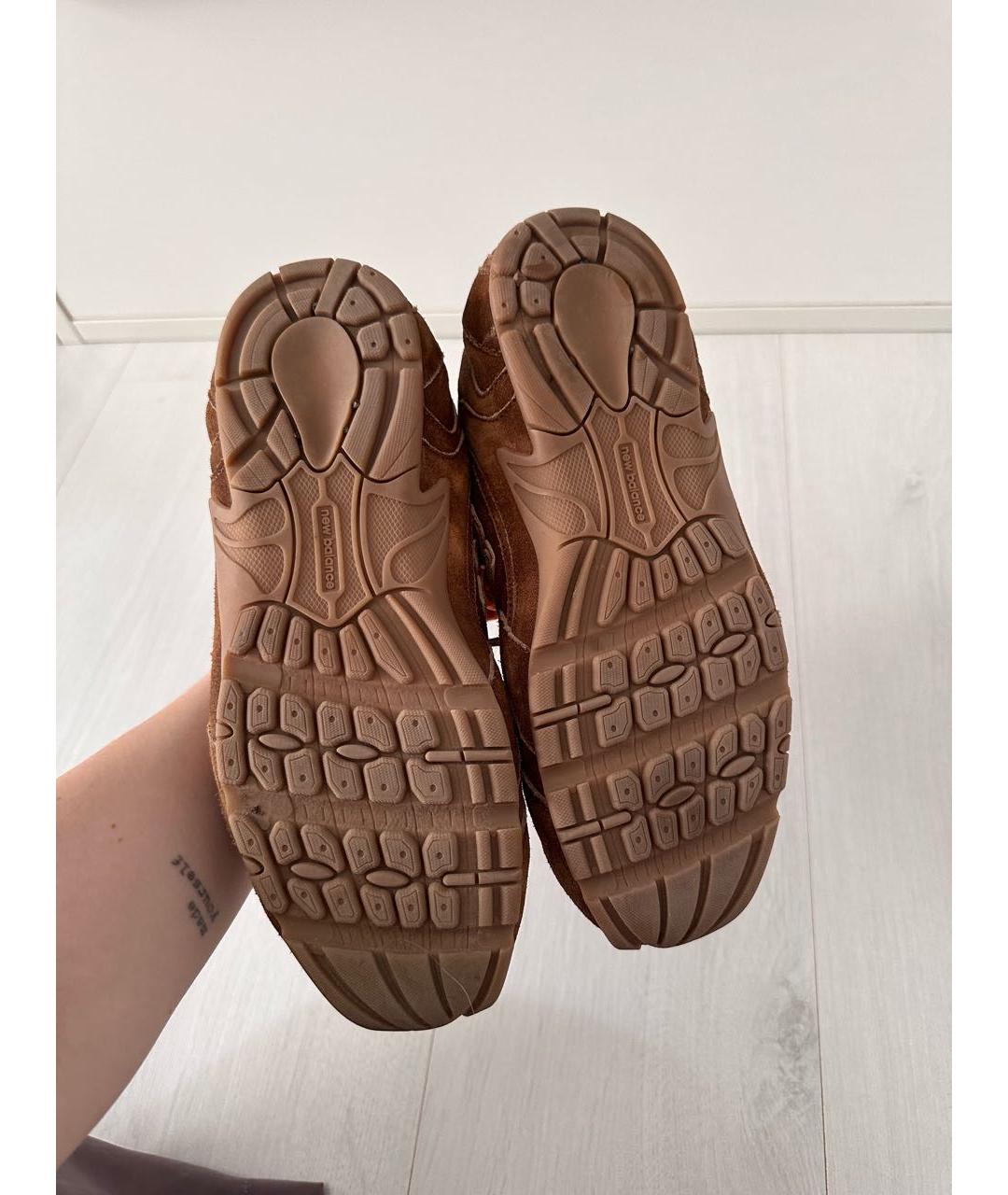 MIU MIU Коричневые кожаные кроссовки, фото 4