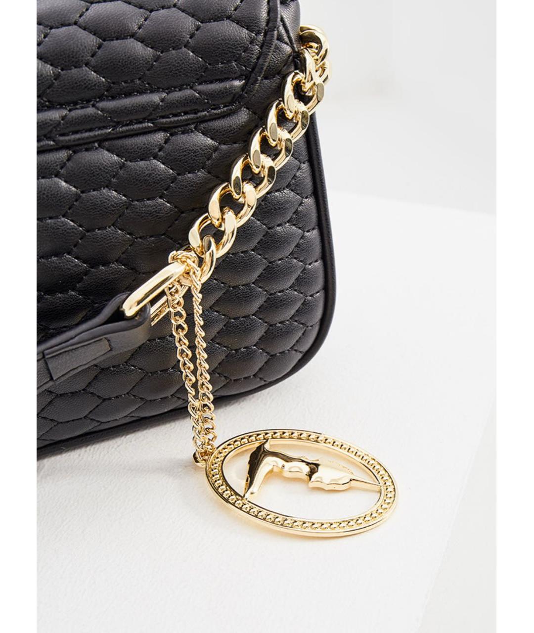 TRUSSARDI Черная сумка через плечо из искусственной кожи, фото 3
