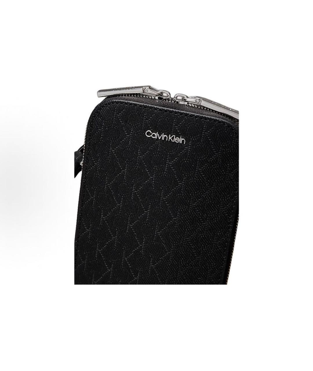 CALVIN KLEIN Черная тканевая сумка через плечо, фото 4