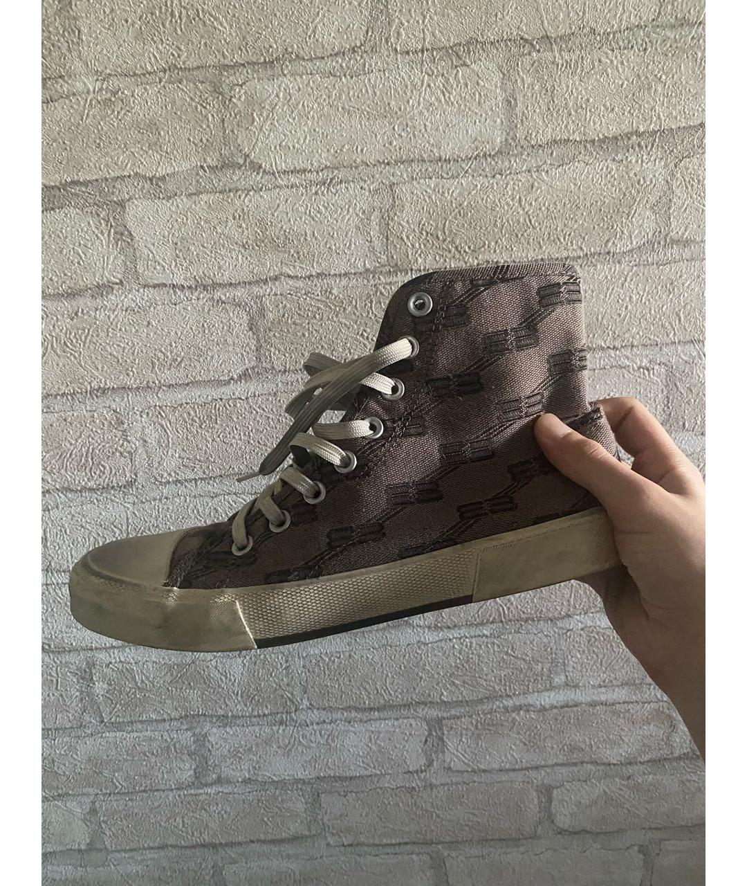 BALENCIAGA Бежевые высокие кроссовки / кеды, фото 3