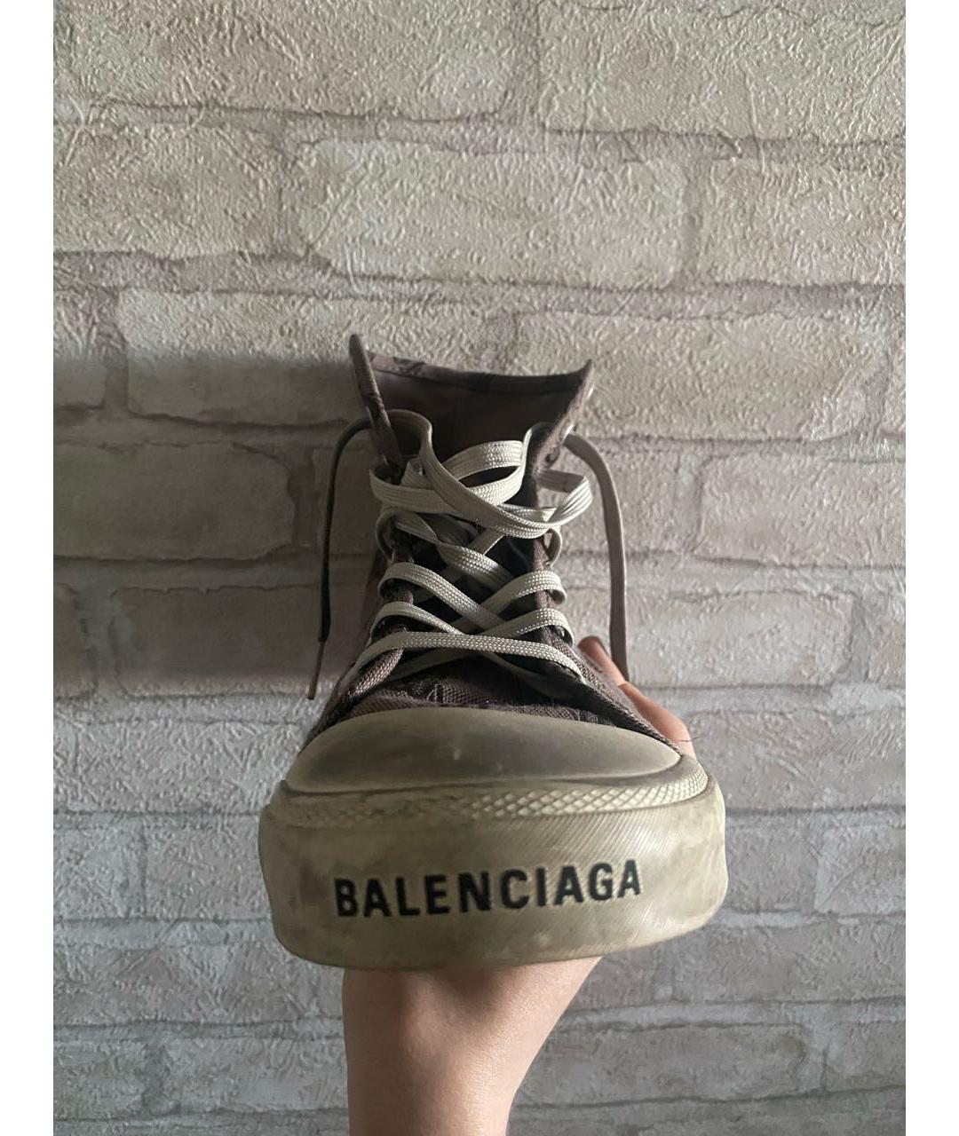 BALENCIAGA Бежевые высокие кроссовки / кеды, фото 2