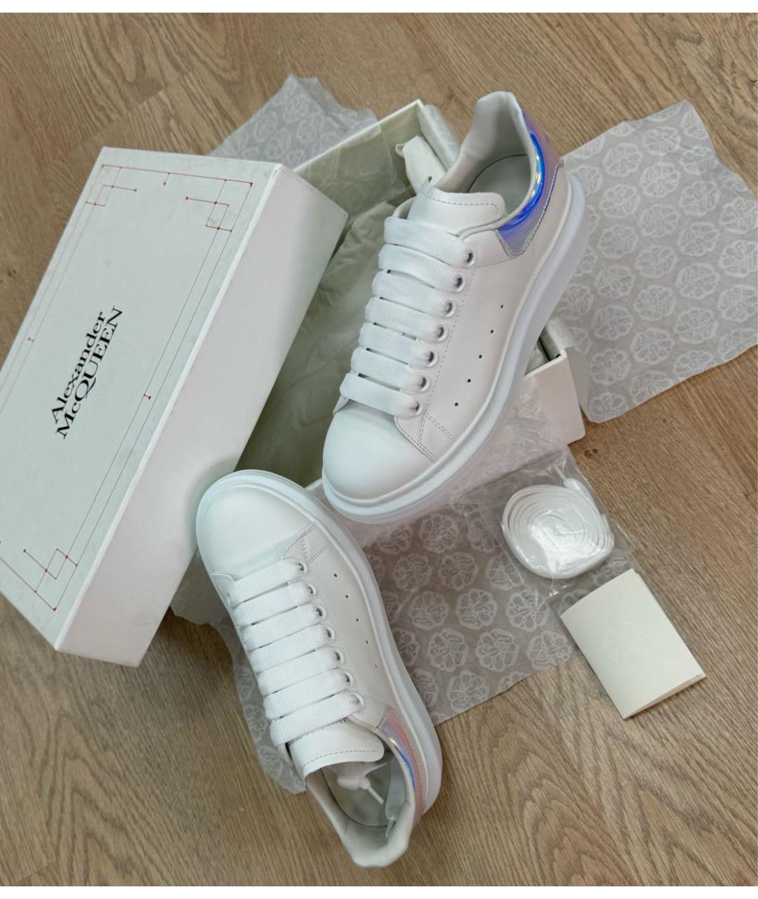 ALEXANDER MCQUEEN Белые кожаные кеды, фото 6