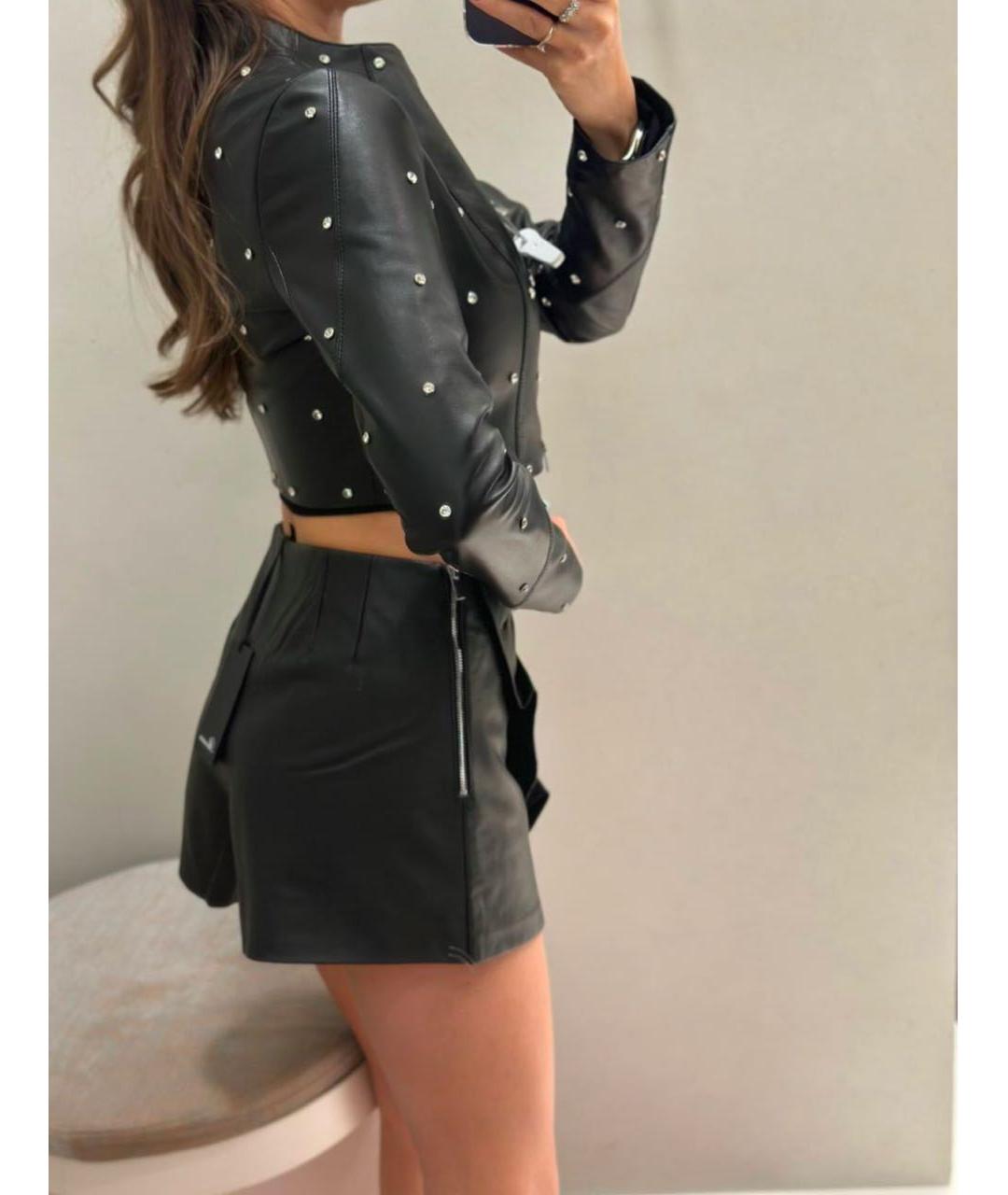 BLUMARINE Черная кожаная куртка, фото 6