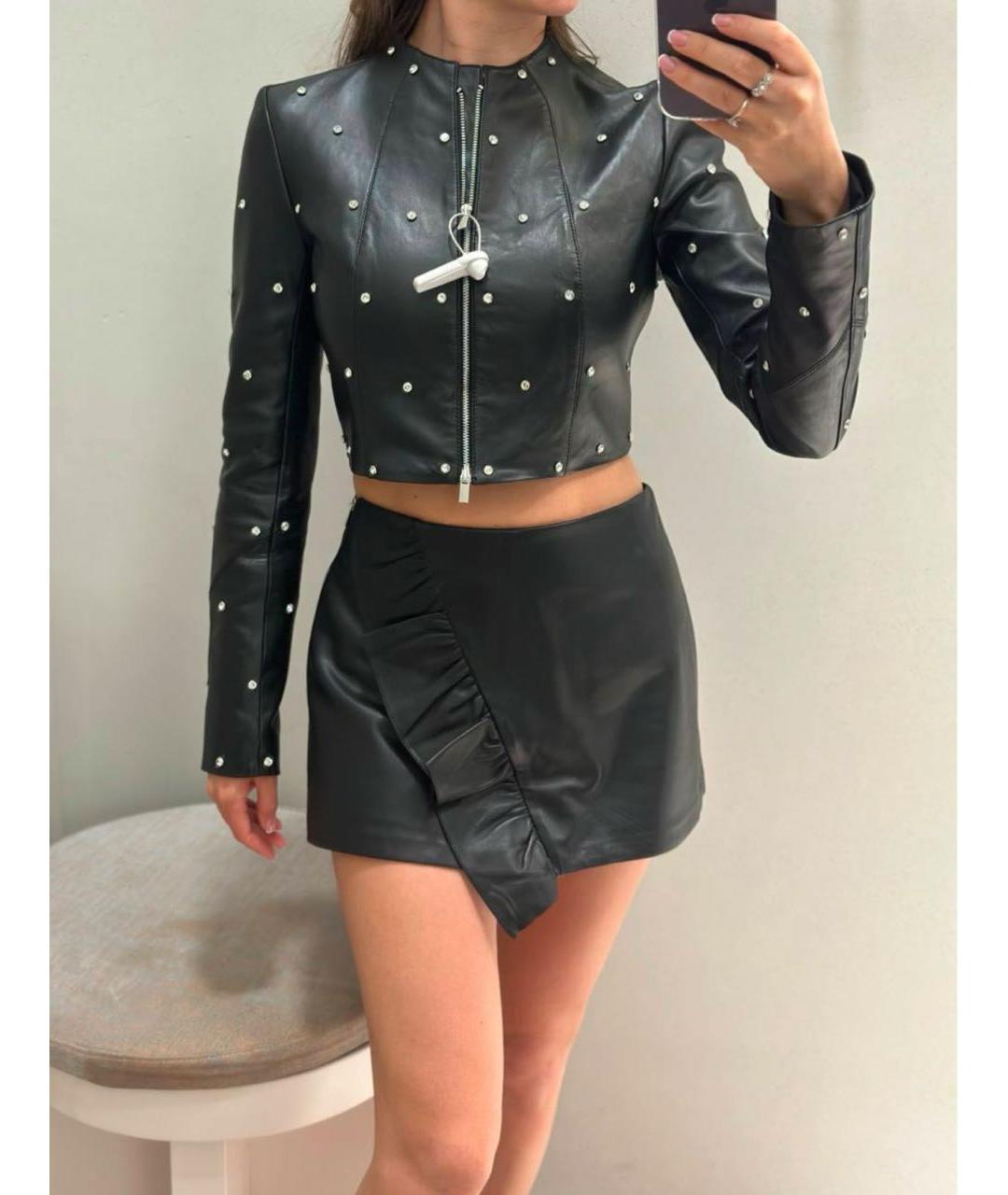BLUMARINE Черная кожаная куртка, фото 5