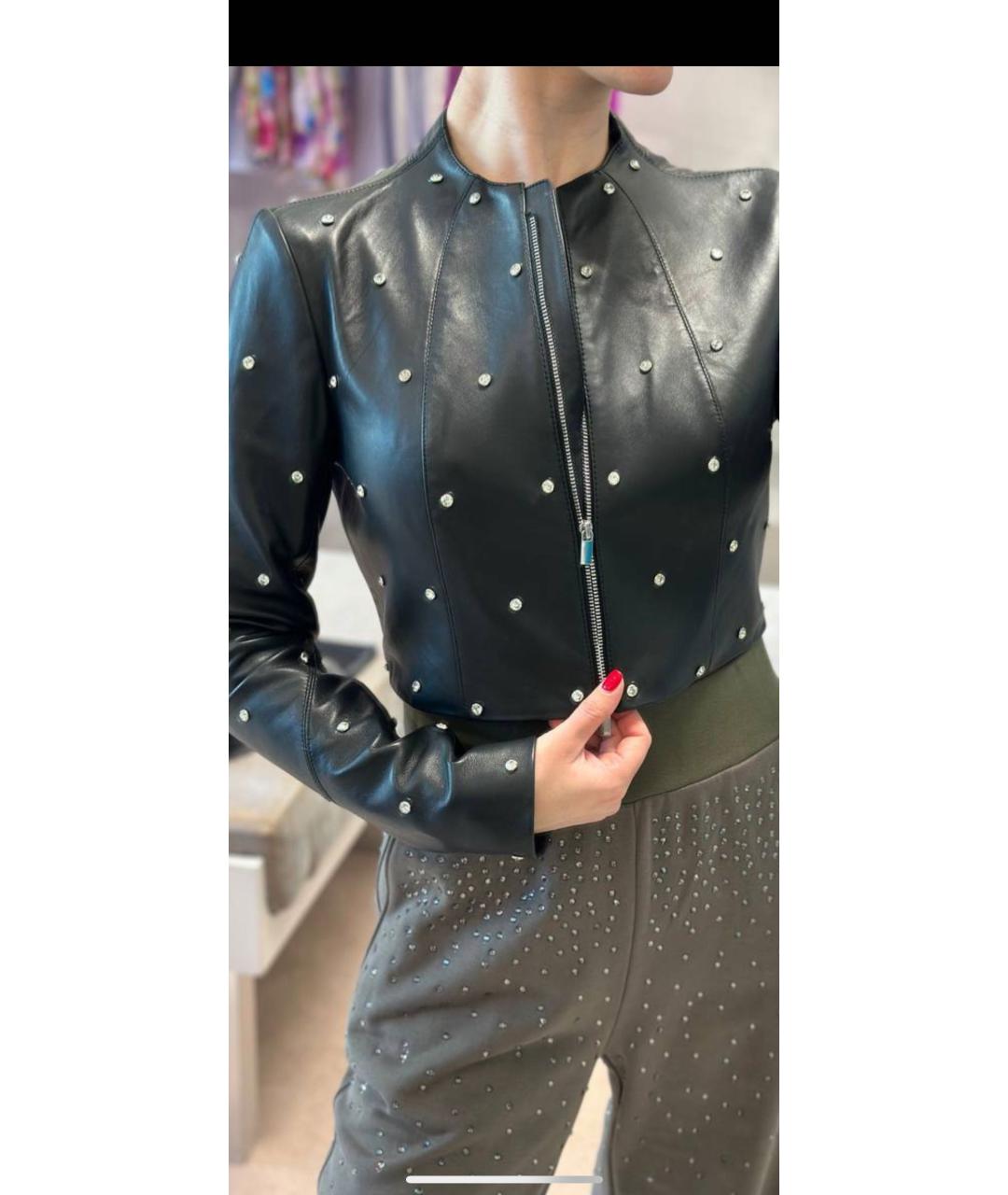 BLUMARINE Черная кожаная куртка, фото 3