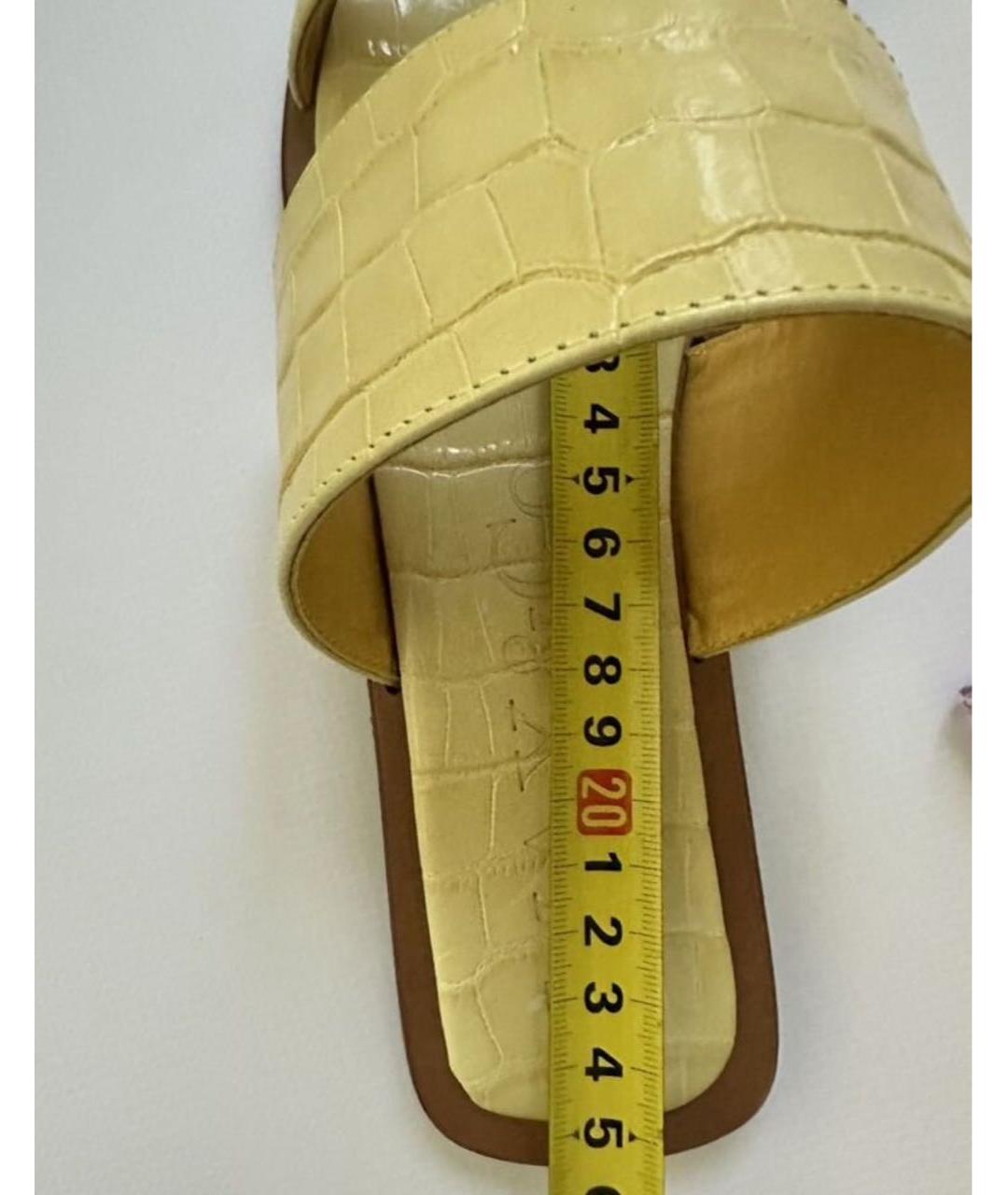 MAX MARA Желтые кожаные босоножки, фото 7