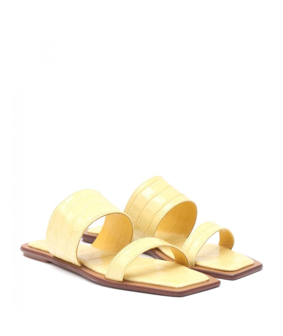 MAX MARA Желтые кожаные босоножки, фото 2