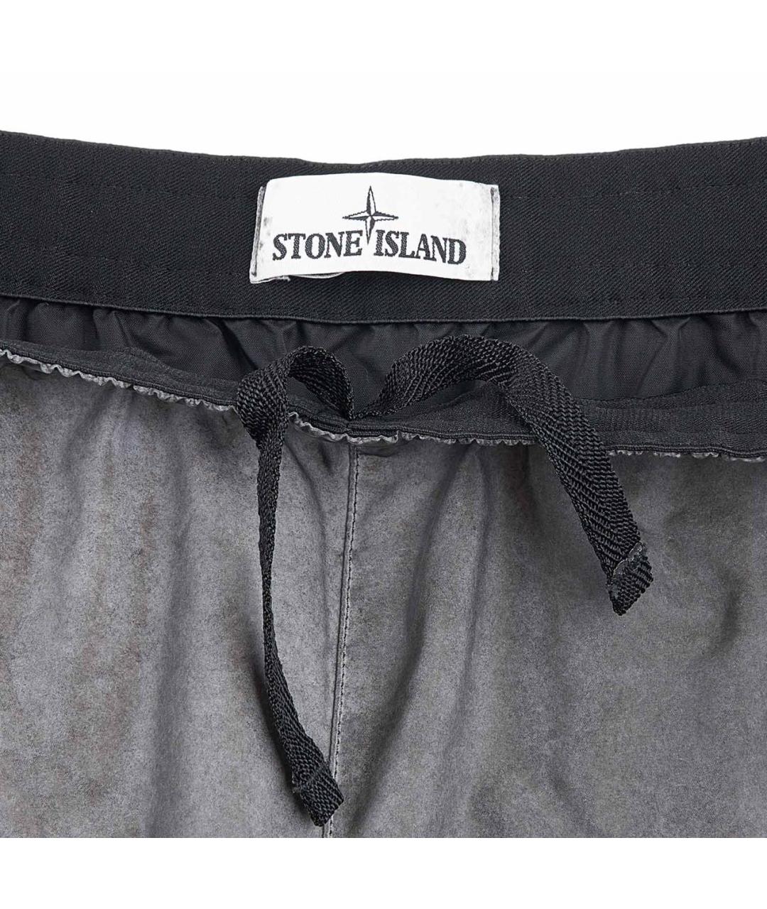 STONE ISLAND Серебряные полиамидовые шорты, фото 3
