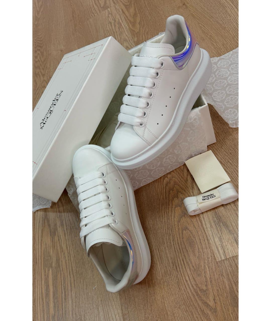 ALEXANDER MCQUEEN Белые кожаные кеды, фото 6