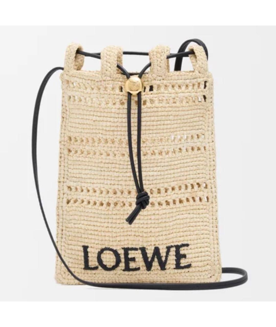 LOEWE Бежевая пелетеная сумка через плечо, фото 8