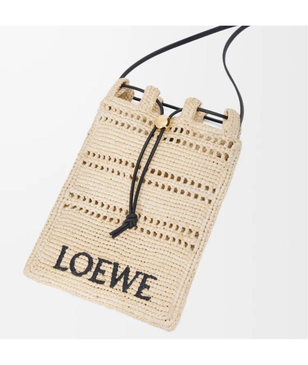 LOEWE Бежевая пелетеная сумка через плечо, фото 7