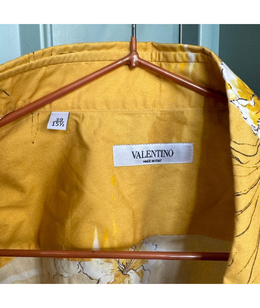 VALENTINO Горчичная хлопковая классическая рубашка, фото 3