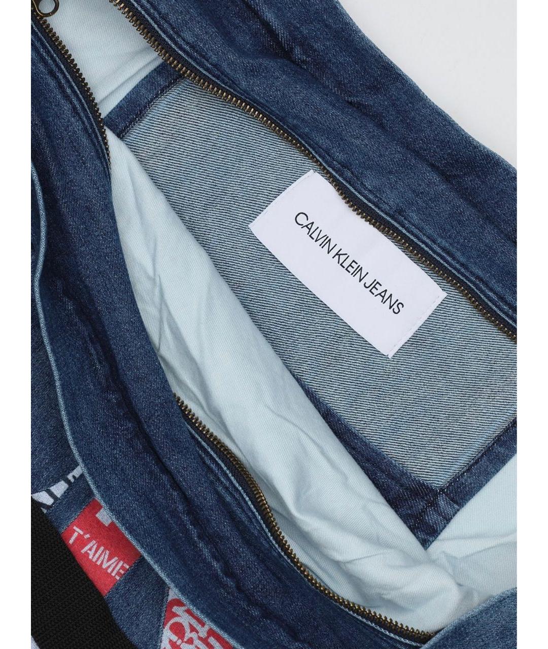CALVIN KLEIN Синяя хлопковая сумка тоут, фото 3