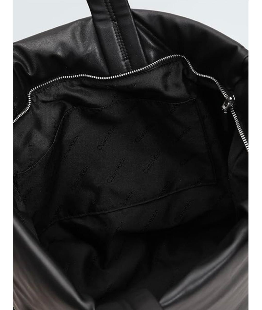 CALVIN KLEIN Черная тканевая сумка тоут, фото 5