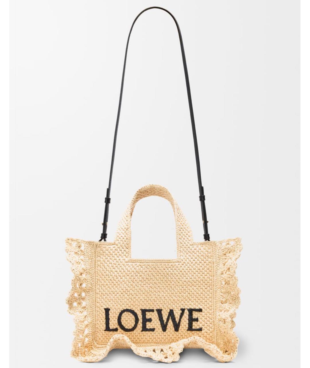 LOEWE Бежевая пелетеная сумка через плечо, фото 6