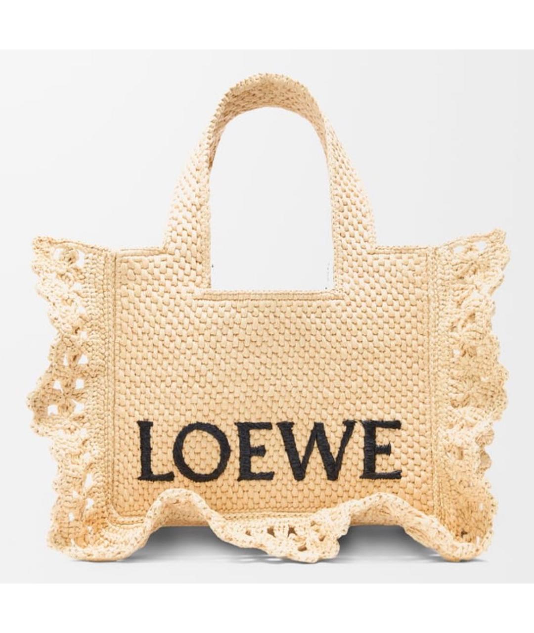 LOEWE Бежевая пелетеная сумка через плечо, фото 9