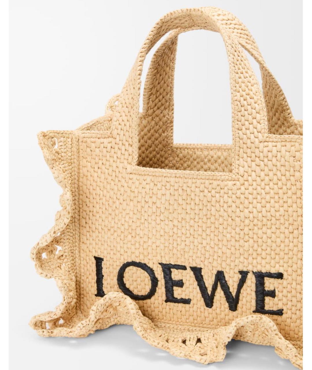 LOEWE Бежевая пелетеная сумка через плечо, фото 7