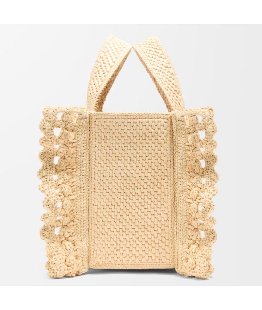 LOEWE Бежевая пелетеная сумка через плечо, фото 4