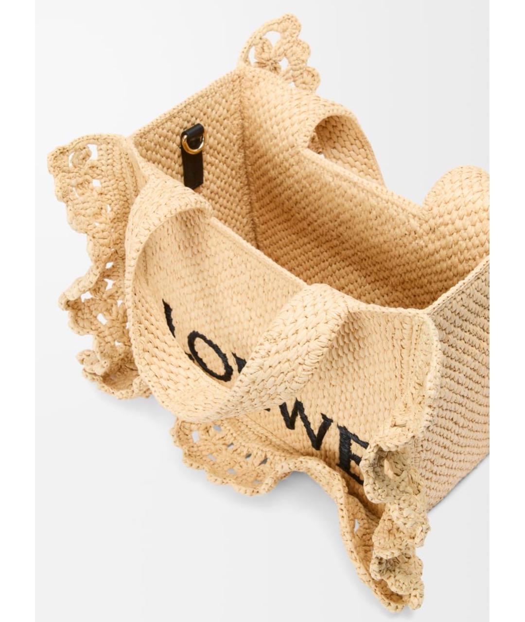 LOEWE Бежевая пелетеная сумка через плечо, фото 8