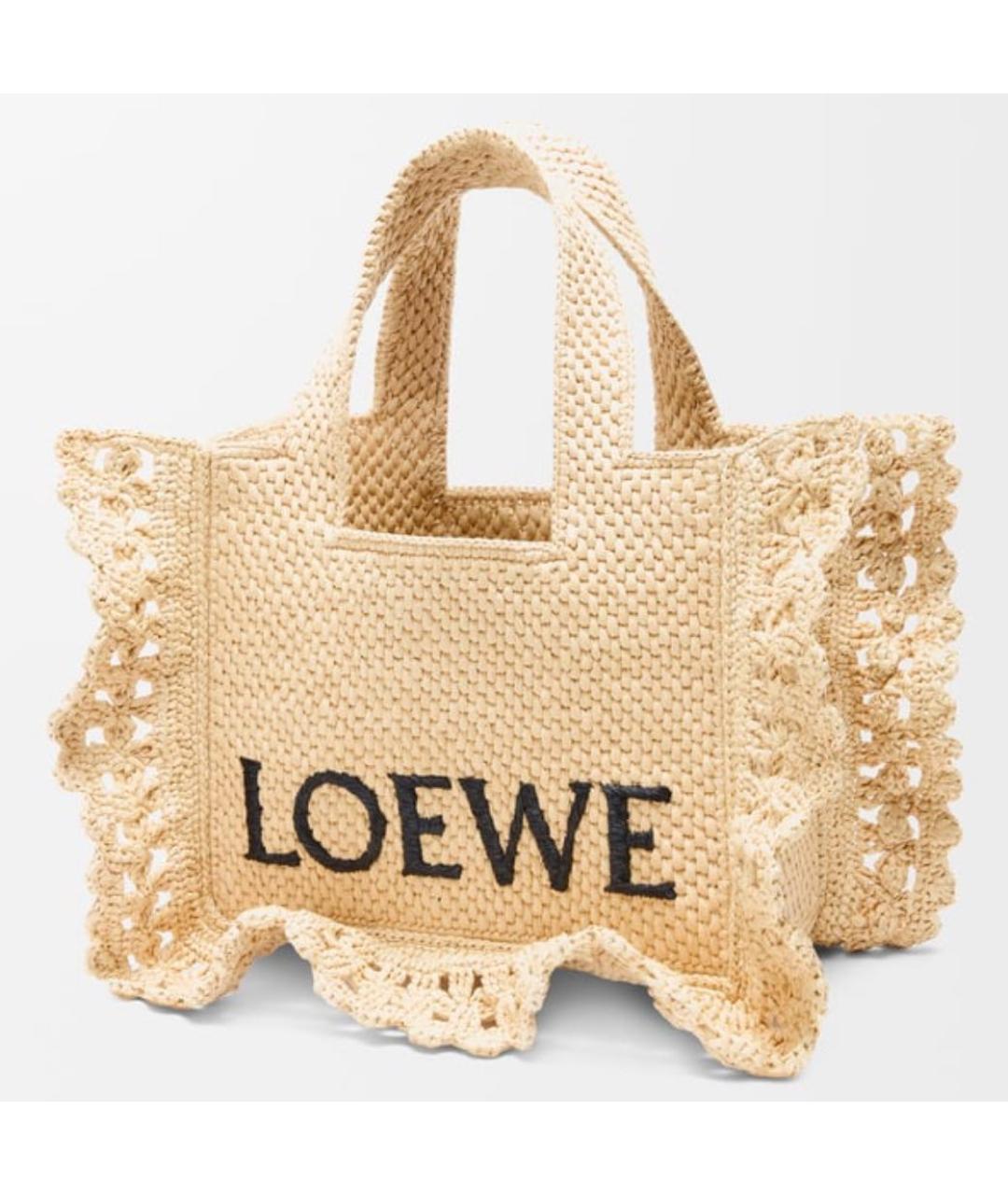LOEWE Бежевая пелетеная сумка через плечо, фото 3