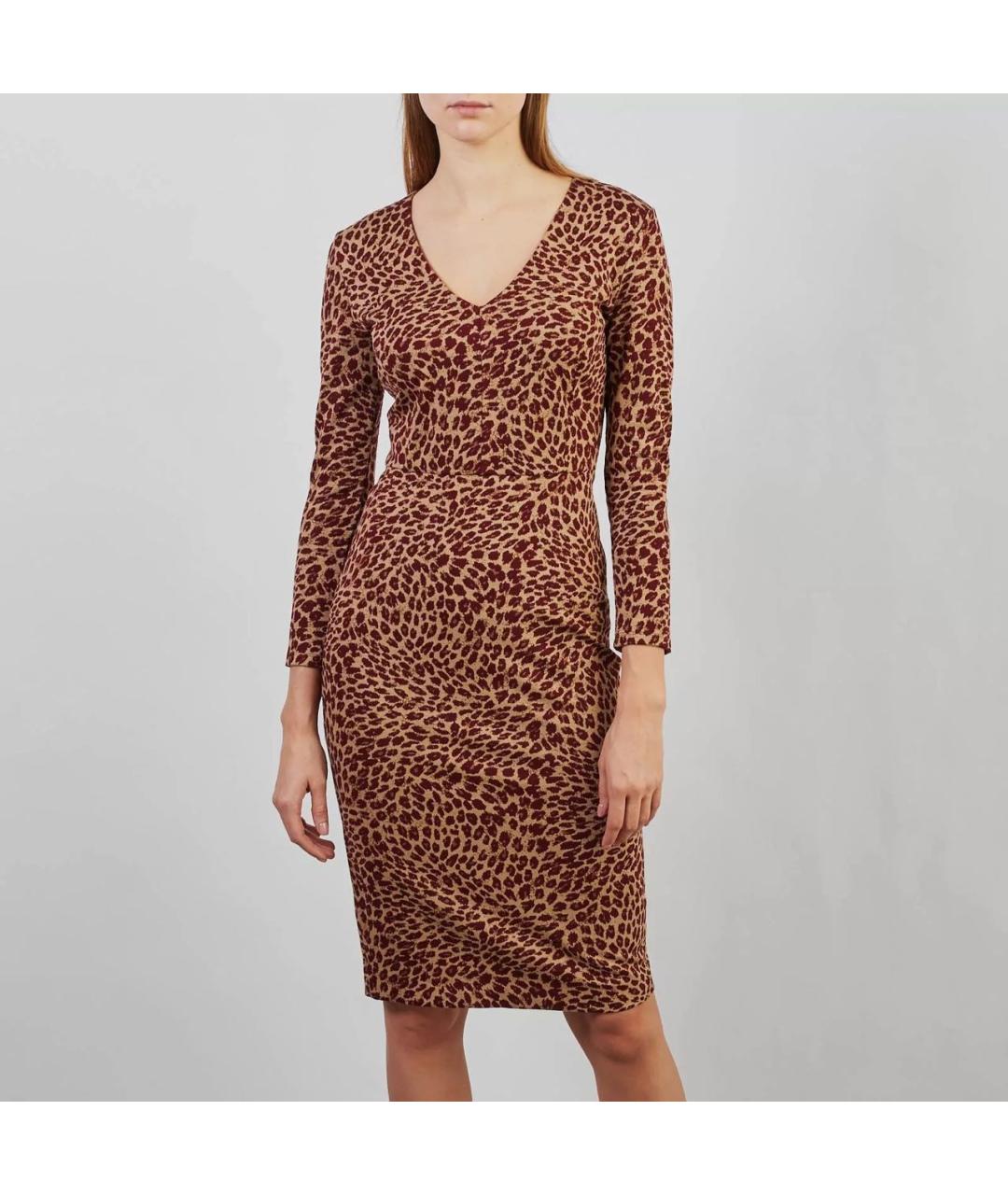 MAX MARA STUDIO Бордовое вискозное повседневное платье, фото 7