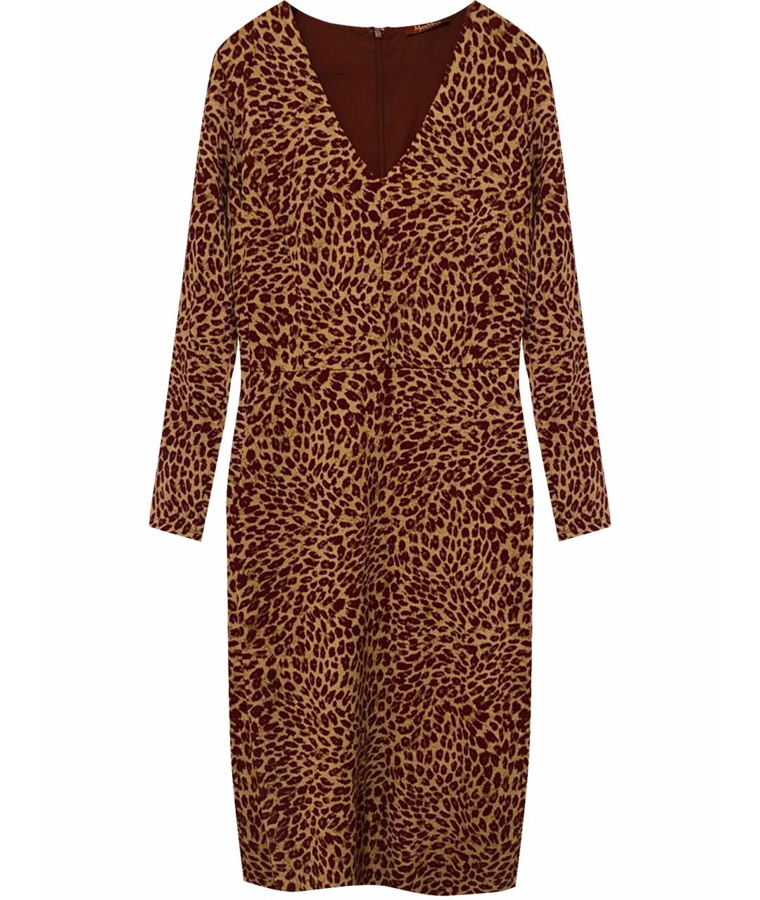 MAX MARA STUDIO Бордовое вискозное повседневное платье, фото 1
